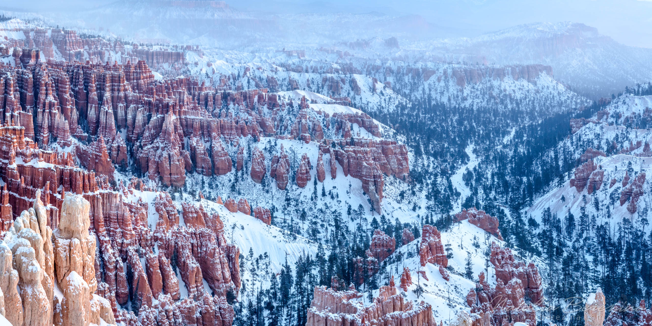 Bryce Canyon, USA, landscape, mountains, sunrise, snow, stone, 2x1 BC2-NB0B4A4786-P - Bryce Canyon National Park, Utah, USA - Natalia Berezina Photography