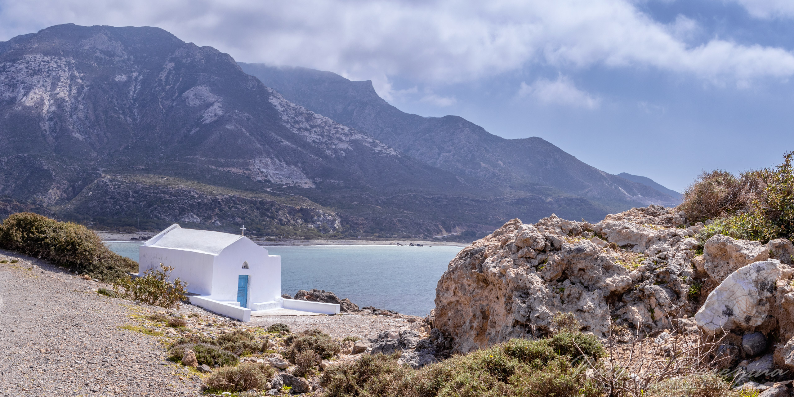 Greece, Crete, landscape, sea, church,  2x1 CR1-NB7B6A6537-P - Crete, Greece - Natalia Berezina Photography