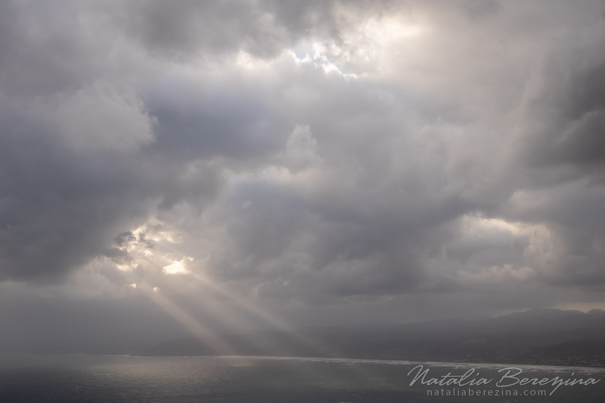 Greece, Crete, landscape, sea, cloud, mountains, layers, gray, sunlight CR1-NB7B6A6582 - Crete, Greece - Natalia Berezina Photography