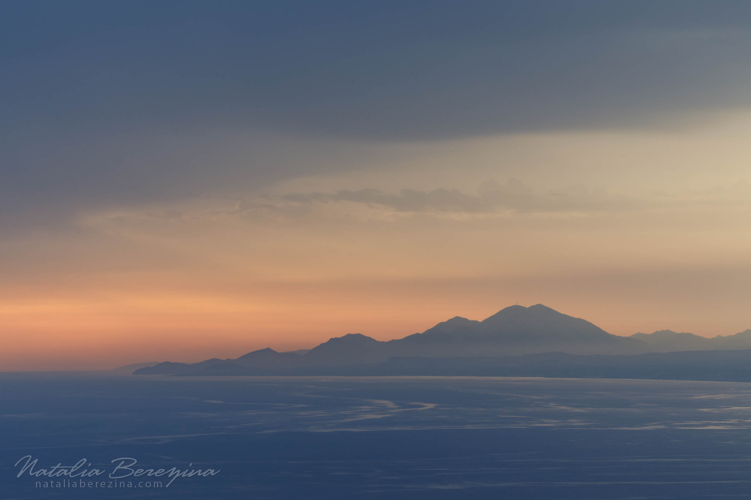 Greece, Crete, landscape, mountains, sunrise, skyline, cloud, orange CR1-NB7B6A8144 - Crete, Greece - Natalia Berezina Photography