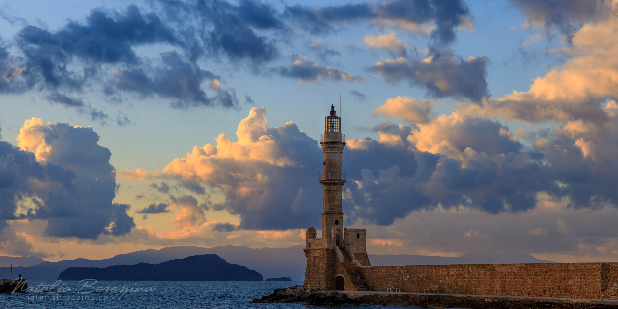 Greece, Crete, cityscape, sunset, skyline, cloud, lighthouse, 2x1 CR1-NB7B6A8871-P - Crete, Greece - Natalia Berezina Photography