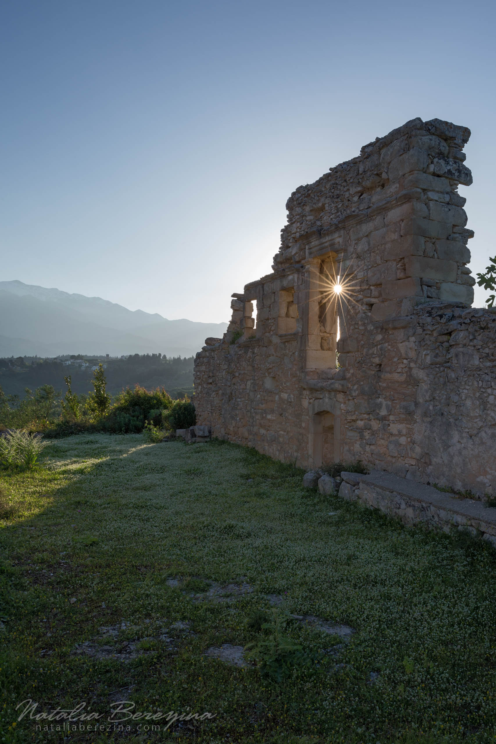 Greece, Crete, cityscape. sunlight, church, ruin, vertical CR1-NBDK1U2475 - Crete, Greece - Natalia Berezina Photography