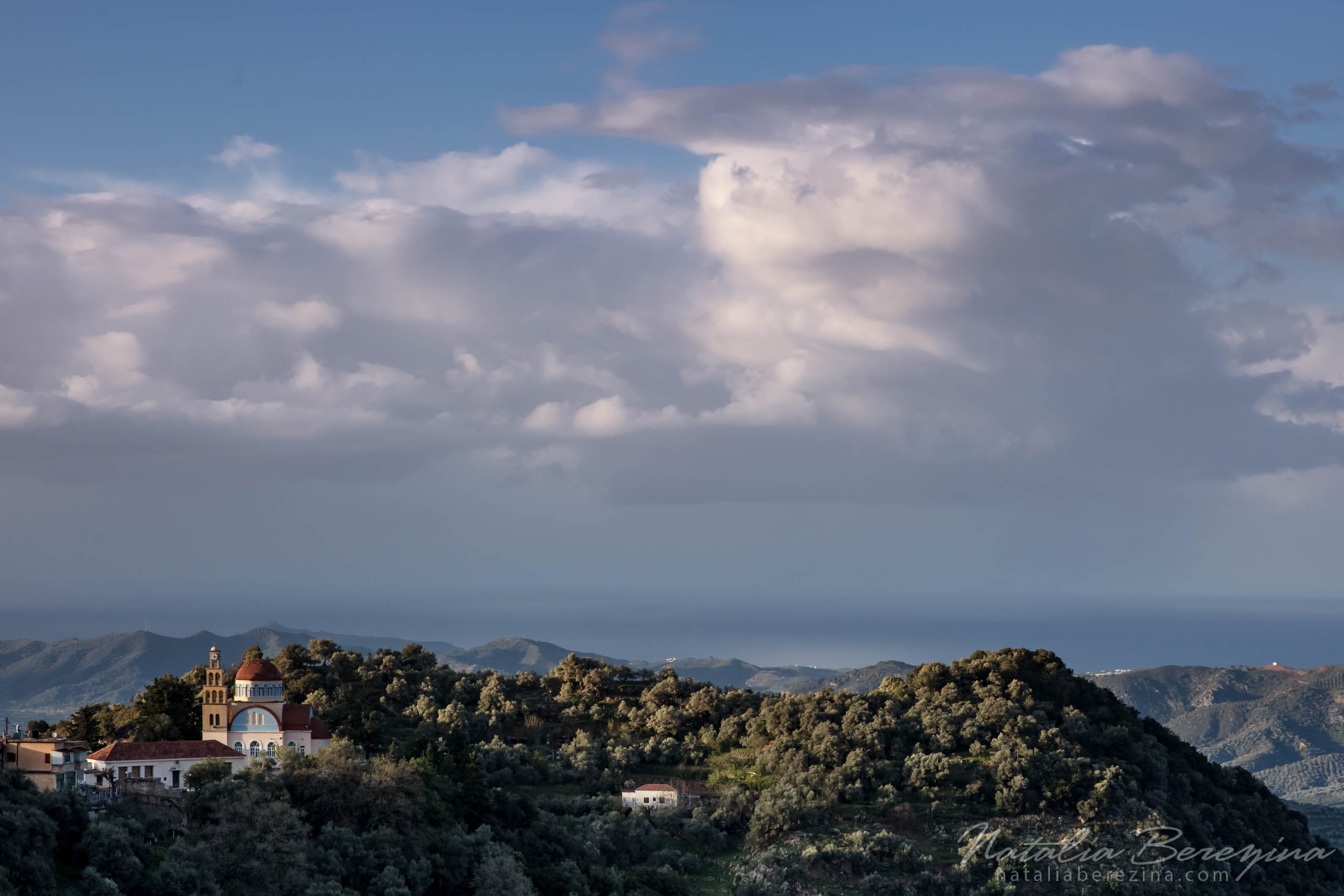Greece, Crete, cityscape, mountains, church, cloud, sky GR1-NB0B4A9117 - Crete, Greece - Natalia Berezina Photography