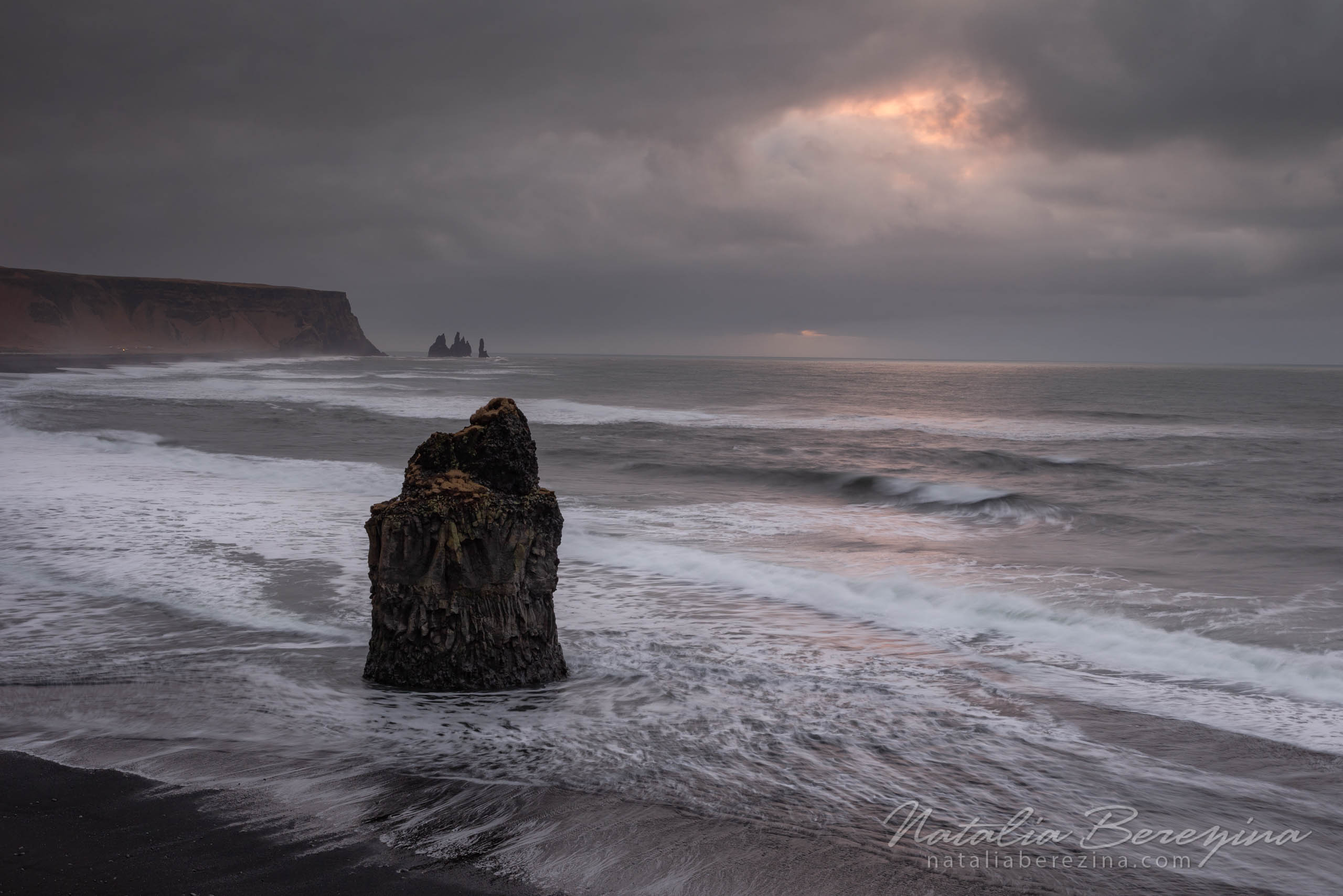 Iceland, landscape, mountains, sea view, sunlight, wave IC1-NBDK1U1040 - Iceland - Natalia Berezina Photography