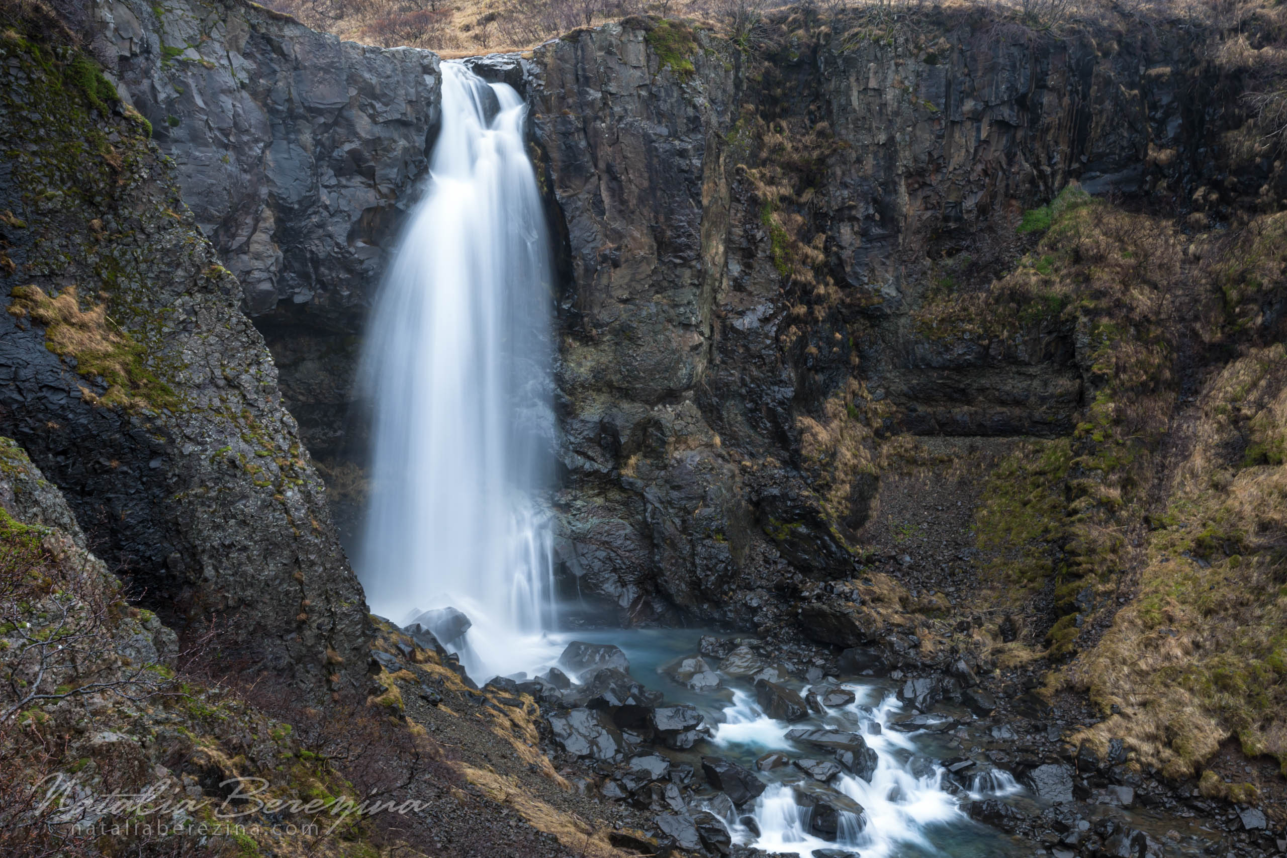 Iceland, landscape, waterfall, rocks IC1-NBDK1U2010 - Iceland - Natalia Berezina Photography