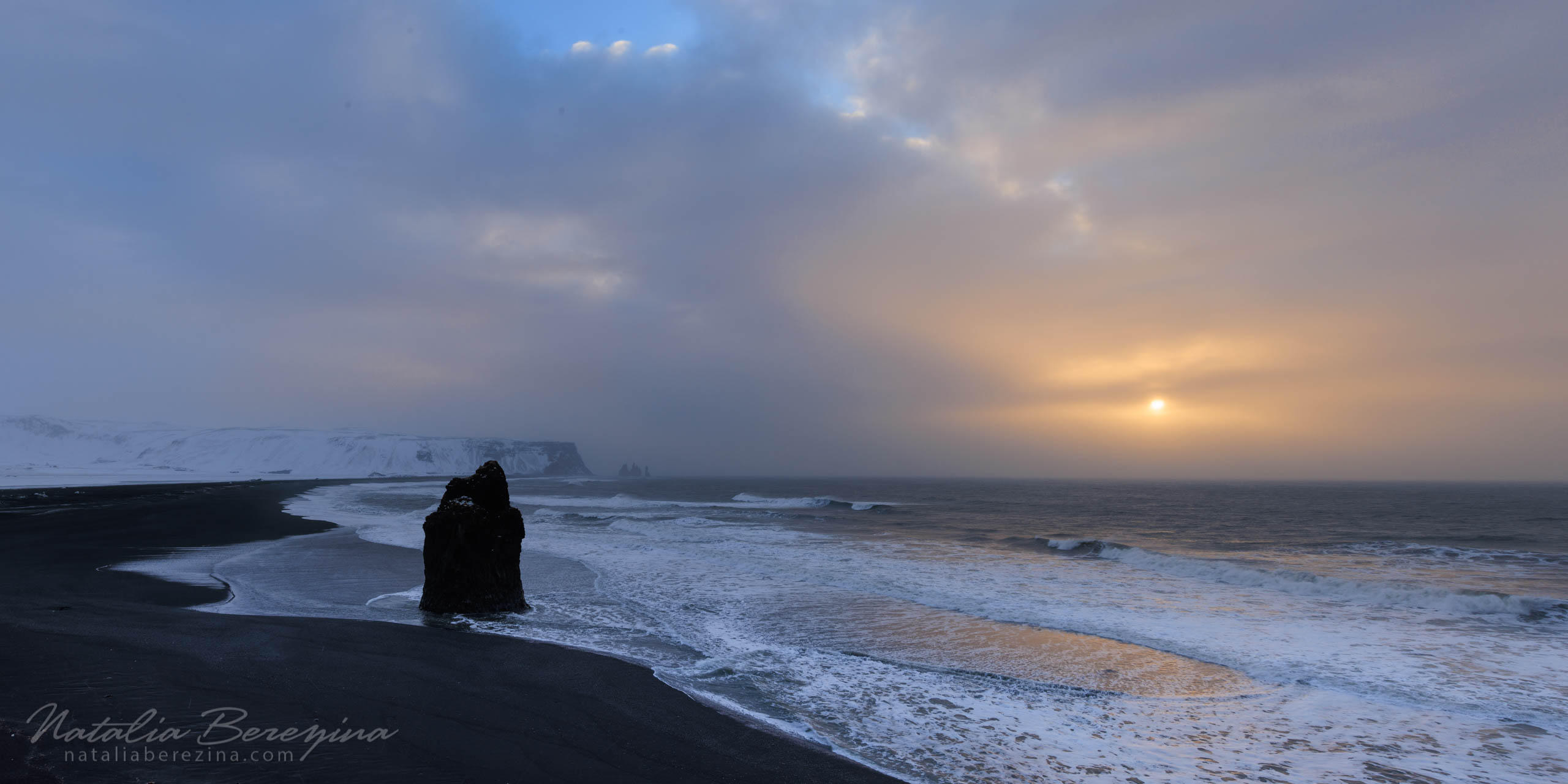Iceland, landscape, rock, sunset, orange, 2x1 IC2-NB086A0171-P - Iceland - Natalia Berezina Photography
