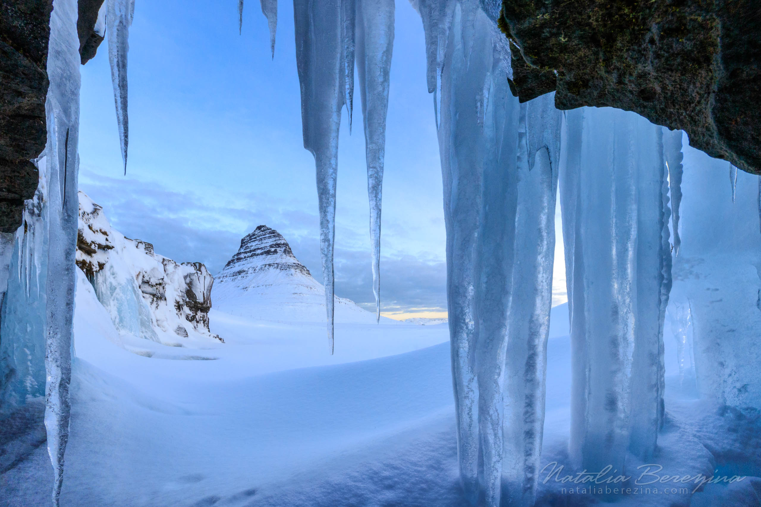 Iceland, landscape, mountains, snow, winter, icicles IC2-NB7B6A0130 - Iceland - Natalia Berezina Photography