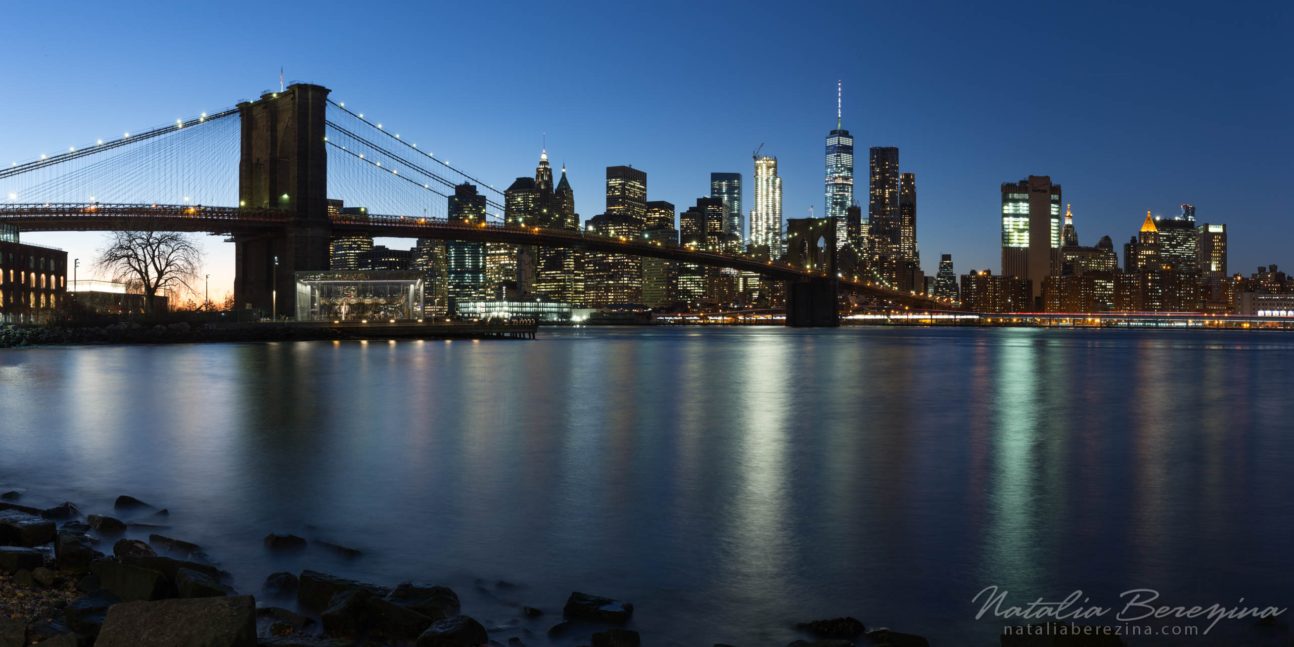 cityscape, bridge, night time, 2x1 NY1-NBDK1U0890-P - New York, USA - Natalia Berezina Photography