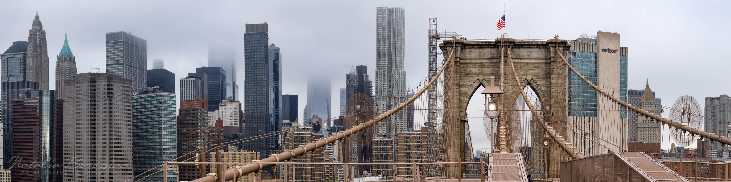 cityscape, bridge, fog, 4x1 NYC-NB7B6A6392-P - New York, USA - Natalia Berezina Photography