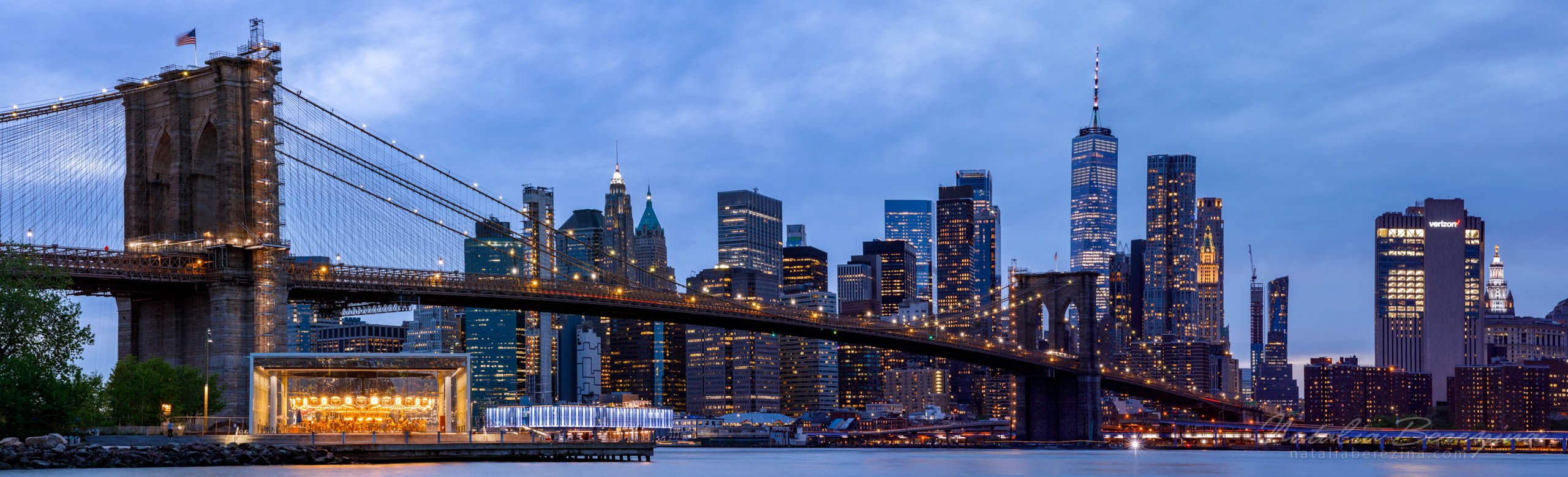 cityscape, bridge, night time, 3x1 NYC-NB7B6A7072-P - New York, USA - Natalia Berezina Photography