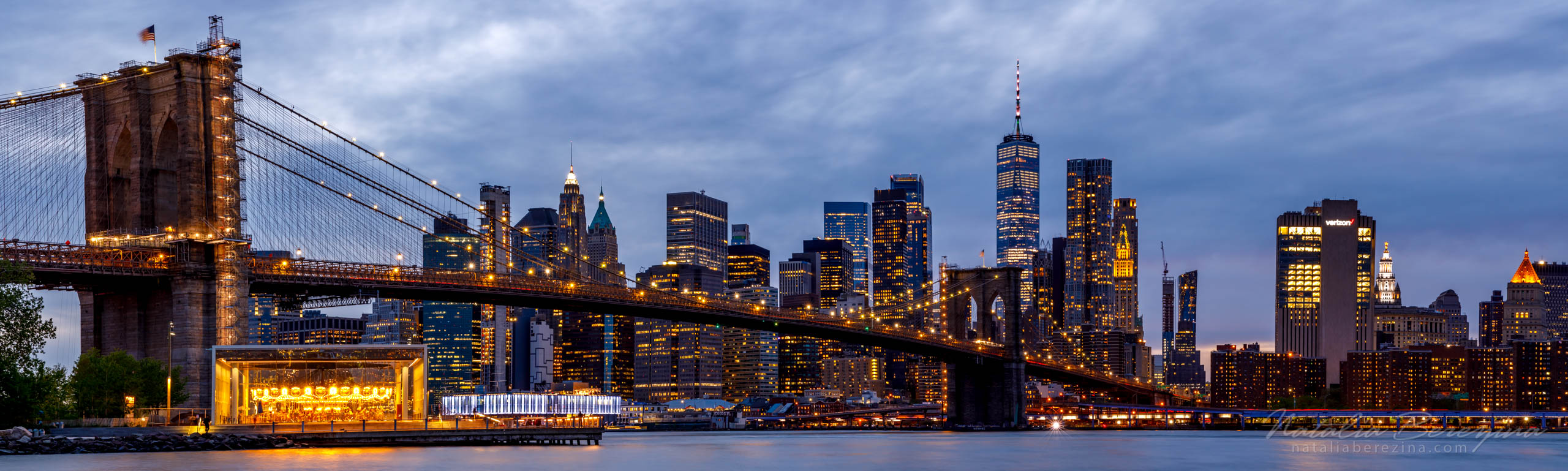 cityscape, bridge, night time, 3x1 NYC-NB7B6A7077-P - New York, USA - Natalia Berezina Photography