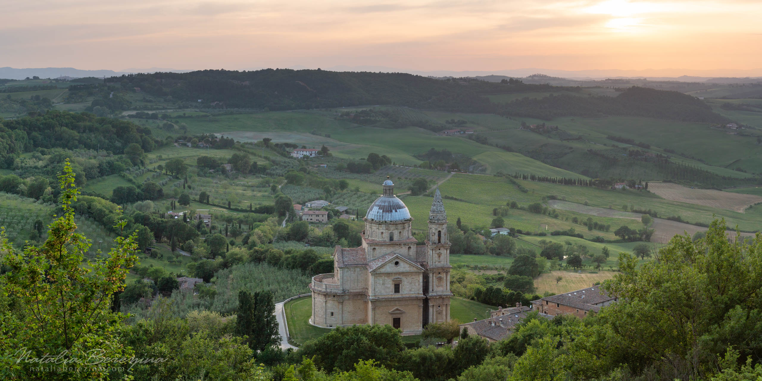Tuscany, Italy, cityscape, church, sunset, 2x1 TU1-NBDK1U2186-P - Tuscany, Italy - Natalia Berezina Photography